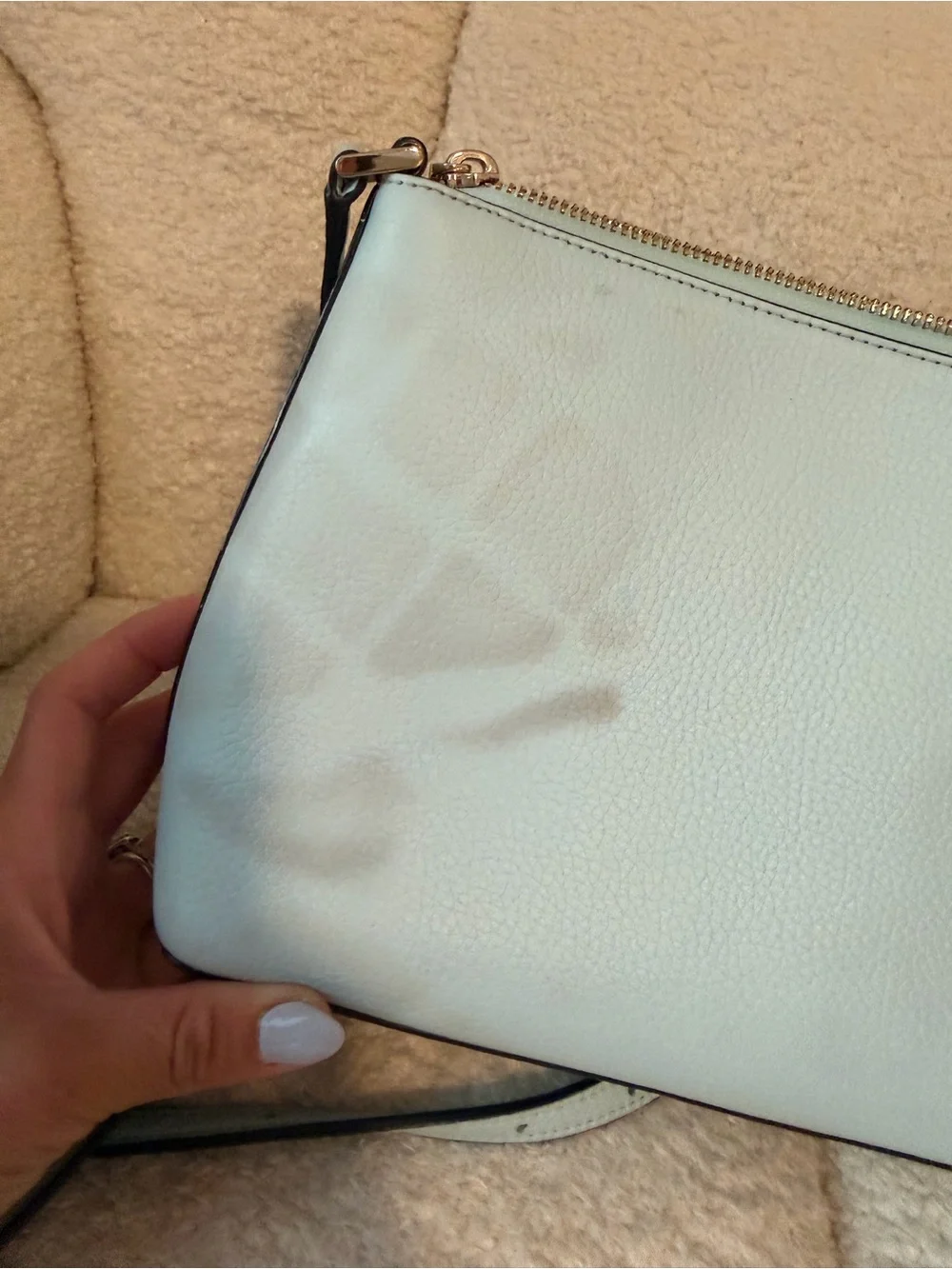 kate spade Light Blue Pebbled Leather Crossbody (stain back purse )